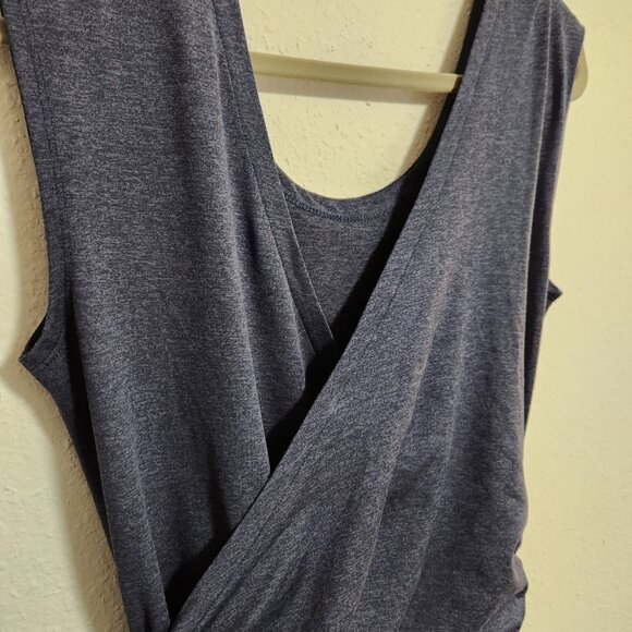 Patagonia Heather Blue Wrap Midi Dress NENA Size Medium - Picture 2 of 5